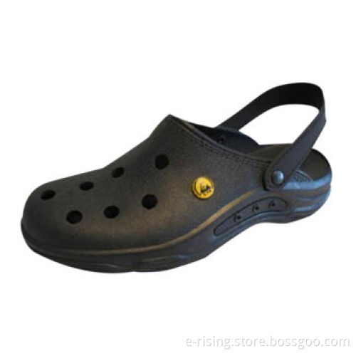 ESD Polyurethane Clog Shoes, White/Black